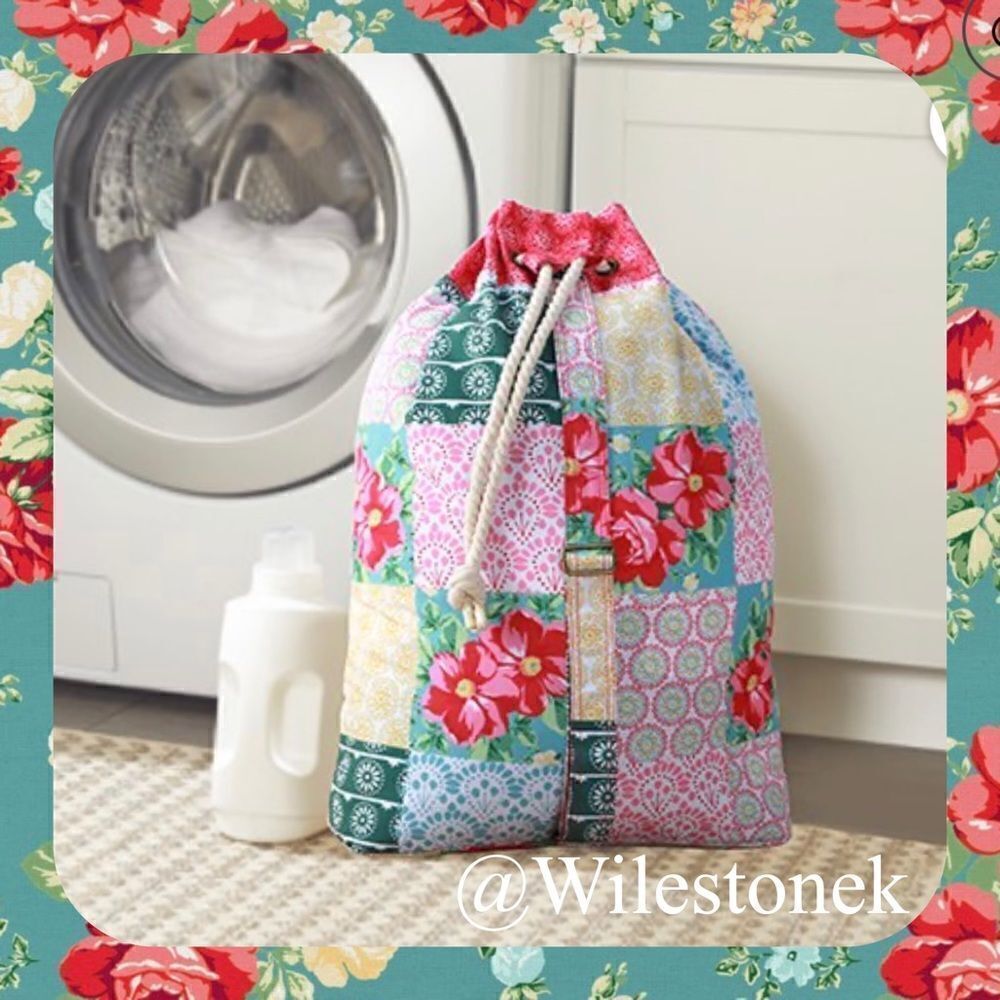 New The Pioneer Woman Vintage Floral Patchwork Drawstring Laundry Bag